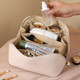 MAIWEINI cosmetic bag ins large capacity travel portable toiletry bag skin care product pillow business trip cosmetics portable storage bag milky apricot white anti-fouling and stain-resistant cream texture