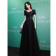 Seidler's black evening dress 2025 new style banquet high-end light luxury niche temperament noble host female black long M (recommended 96-105Jin [Jin equals 0.5 kg])