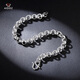 Aido Diamond platinum O-shaped bracelet for men, fashionable pt950 platinum bracelet for women, versatile and atmospheric jewelry, weight 9.91g, length 18cm, thickness 4.5mm, S buckle