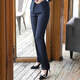 Jian Ting black trousers for women, high-waisted, slim and drapey, high-end professional workwear trousers, straight suit trousers, formal trousers, navy suit trousers (without belt) 2XL