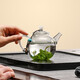 Gaoming (gaoming) small teapot for one person, special tea brewing device for green tea, small capacity transparent glass Kung Fu tea single pot, hand-held tea set, 255ml celestial ball teapot + turquoise teapot rope