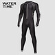 WATERTIME wetsuit men's jellyfish suit snorkeling suit sun protection waterproof mother cold one-piece long-sleeved swimsuit swimming surfing equipment black XL (height 170-175 weight 65-75kg)