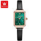 Oliver Lalite Swiss Green Ghost Brand Women's Watch Women's Light Luxury Niche Internet Celebrity Famous Watch Square Dish Small Green Watch 6624 Net-band Watch
