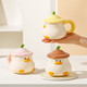 Hand-painted cartoon duck mug underglaze color stamped cute water cup coffee cup household ceramic cup breakfast cup yellow 1 piece 400ml