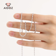 Aido Diamond pt950 platinum necklace for women platinum diamond necklace for women shiny clavicle chain pull-out adjustable fashion plain chain adjustable 7.4-7.6 grams long 50cm thick about 1.5mm