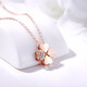 Farcoko brand 18k rose gold diamond four-leaf clover necklace women's clavicle chain Valentine's Day birthday gift for girlfriend 18k rose gold set with 13 real diamond necklace