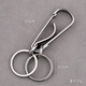 葵影手工制作不锈钢钥匙扣男士黄铜腰挂扣汽车摩托车钥匙坚固定制防丢 S不锈钢双环双圈
