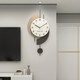 Yunya Creative Clock Background Wall TV Wall Clock Living Room 2023 New Internet Celebrity Clock No Punch-Free Restaurant Simple Decoration Shuangxin Log Wall Clock 70cm*32cm