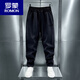 ROMON Men's Autumn and Winter New Gray Sports Pants Loose Straight Wide Leg Harem Pants Heavy Velvet Sweatpants Casual Pants Velvet Dark Gray L Weight 125-140 Jin Jin is equal to 0.5 kg