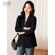 Chu Shen Spring and Autumn Small Suit Women's Fashionable Commuting Casual Formal Suit Jacket S141F4821 Black L