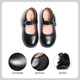 Aokang children's shoes girls small black leather shoes spring and autumn new genuine leather soft sole British style children's princess black performance shoes