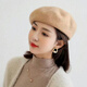 Gu Wenlun's hat with wig for middle-aged and elderly women in autumn and winter, shoulder-length short hair, Internet celebrity woolen beret, versatile short, khaki hat, shoulder-length short hair, light brown + hairnet