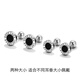Mingyang Zhuhai 18K gold and white gold earrings for men and women, trendy, simple and high-end color gold black agate letter earrings, single ear jewelry, large single 18K gold and white gold earrings + certificate