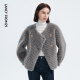 Langzi French slim temperament slim round collar imitation fur fur short coat top women's high-end winter new medium gray 170/88A/XL
