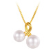 Shixi's good things come in pairs 18K pearl pendant for women as a Valentine's Day gift for girlfriend on Chinese Valentine's Day with 925 silver chain