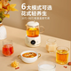 Feisenke one-person health pot mini tea maker all-glass kettle small thermostatic kettle office multi-functional flower teapot electric kettle recommended for Chinese Valentine's Day gifts 0.6L upgraded milk white model all-glass mini health pot