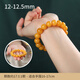 Yuzhi natural beeswax collection bracelet chicken fat yellow amber round beads men and women bracelet with certificate men's round beads 12-12.5mm