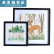 Shantou Lincun solid wood square diamond frame picture frame Chinese painting inch cross stitch picture frame picture frame wall hanging square hanging 12 inches can hold 30.5*30.5 walnut color