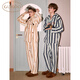 Gukoo Couple Pajamas Winter New Style Boom Puppy Series Striped Warm and Comfortable Women's Home Clothes Set Men D Striped Puppy Set L Apricot Yellow Girls