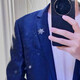 Beautifully made and cute collar pin, anti-exposure buckle, Hao Shi six-pointed star men's brooch, shirt collar button pin, suit badge corsage, 1 antique silver
