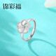 Jincaifu PT950 fashionable flower imitation diamond platinum ring live and versatile platinum ring for women platinum fashion flower ring about 4.1g