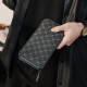 Wanjiazhen wallet men's long zipper high-end business multi-functional casual handbag wallet gift to husband boyfriend father long wallet [new plaid]