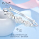 The only (Winy) silver bracelet for women, solid silver jewelry, pure silver 9999 silver bracelet, New Year's Eve gift, young and fashionable women's model, birthday gift for girlfriend, girl friend, couple, ring bracelet, mother, elder, certificate gift box, 221g dewdrops