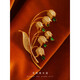 QUAMER gold store lily of the valley flower retro small fragrance style high-end women's brooch temperament sweater coat suit corsage brooch