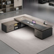 Boss Litang's office desk and chair combination with double cabinets, simple and modern president's table, manager's table, supervisor's table, luxurious and elegant executive desk, 2.4-meter boss's table (including luxury double-sided cabinets)