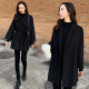 AUDDE2020 winter woolen coat for women, Korean version, slim and temperament, small black woolen coat GZXJH001 black XL