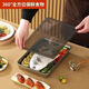 Yunmian thickened 304 stainless steel food grade dumpling special tray frozen storage box wonton crisper refrigerator subsidized price 33*22*4.8CM with lid three medium 00 22 22 304 steel