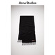 Acne Studios gift solid color tassel double-sided wool scarf shawl black