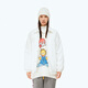 Fun trendy brand cotton coat lapel autumn and winter new style Garfield co-branded raglan sleeves warm and versatile couple casual jacket white XXS