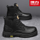 Warrior men's boots trendy versatile work boots high-top Martin boots men 1441 black 41