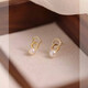 Qi Xiaomi Double Ring Earrings for Women 2025 New Artificial Pearl Earrings Niche Design Earrings for Women High-end Earrings Trendy Double Ring Earrings 2 Pack