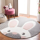 Gudie Cartoon Cute Children's Room Round Carpet Living Room Carpet Bedroom Bedside Thick Hanging Basket Computer Chair Pink Barbie Rabbit Diameter 200CM Thickened Comfortable Machine Washable
