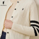 POLOWALK gray sweater cardigan 2023 new inner wear for women autumn and winter 100% sheep wool textured sweater off-white S