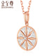 Gold Supreme (3DG Jewelery) 18K gold diamond pendant without necklace, women's lucky compass colored gold rose gold pendant, gold weight 0.7 grams, diamond 1 point