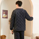 Fenton Couple Pajamas Bear Tribe IP Autumn and Winter Lapel Long Sleeve Padded and Velvet Home Clothing Set Carbon Gray-Men's L
