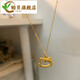 Mussel Gold Store HelloKitty Hollow Gold Necklace Simple Hello Kitty KT Bow Plated 18ktty Necklace tty Necklace