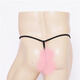New men's sexy underwear European and American men's thong sexy temptation plush hoop transparent rose red