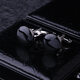 Lieshang black cufflinks enamel cufflinks men's cufflinks cufflinks French shirt cuff buttons French shirt formal black round cufflinks