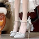 
High heels coming-of-age gift for college students 18 years old running away princess silver ita slim heel gift design pure desire Baotou silver 6cm [upgraded version] 38