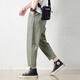Jewish casual pants for men in summer new loose ice silk straight sport nine-point pants for men conical Korean style trendy trousers 9904 gray-green 2XL