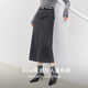 Shandubila winter temperament commuter skirt with slit hem straight skirt modern slimming mid-length skirt