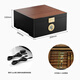 Double constant temperature mini cigar humidor, portable and refrigerated, business ammonia removal, car-mounted eggplant box, cedar wood bile, about 30 pieces of refrigerated portable eggplant style