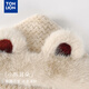 TonLion 2025 new cold-proof and warm bear plush hat scarf gloves all-in-one women's winter thickened ear protection cycling hat red