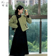 Keyin Xiaoxiangfeng dress suit for women 2025 spring and autumn new short double-sided woolen coat small skirt women's trendy coat + dress L
