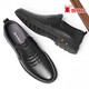 SPIDER KING men's shoes spring and autumn British style slip-on business casual cowhide leather shoes for middle-aged dad black 39
