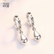 Misu Platinum Earrings for Women Fashionable PT950 Platinum Water Drop Earrings Laser Car Flower Earrings Birthday Gift Small Size 3.4-3.6g